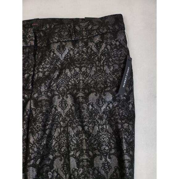 NWT Worthington Black Lace look Metallic thread Slim Fit Ankle Pants Sz 10 #477 - Picture 8 of 12